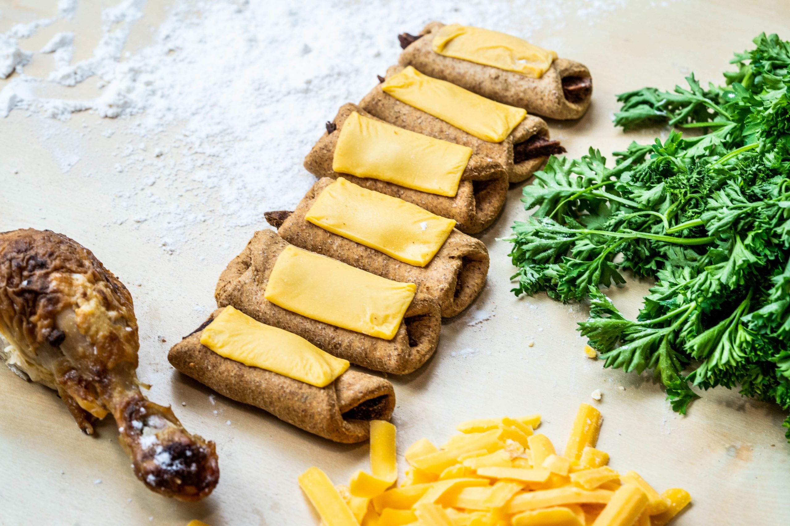 Mini Cheese Chicken Wraps